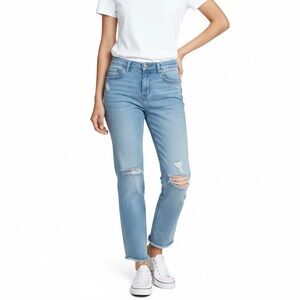 Rag & bone Women's Light Blue Distressed Capri Jeans Size 27